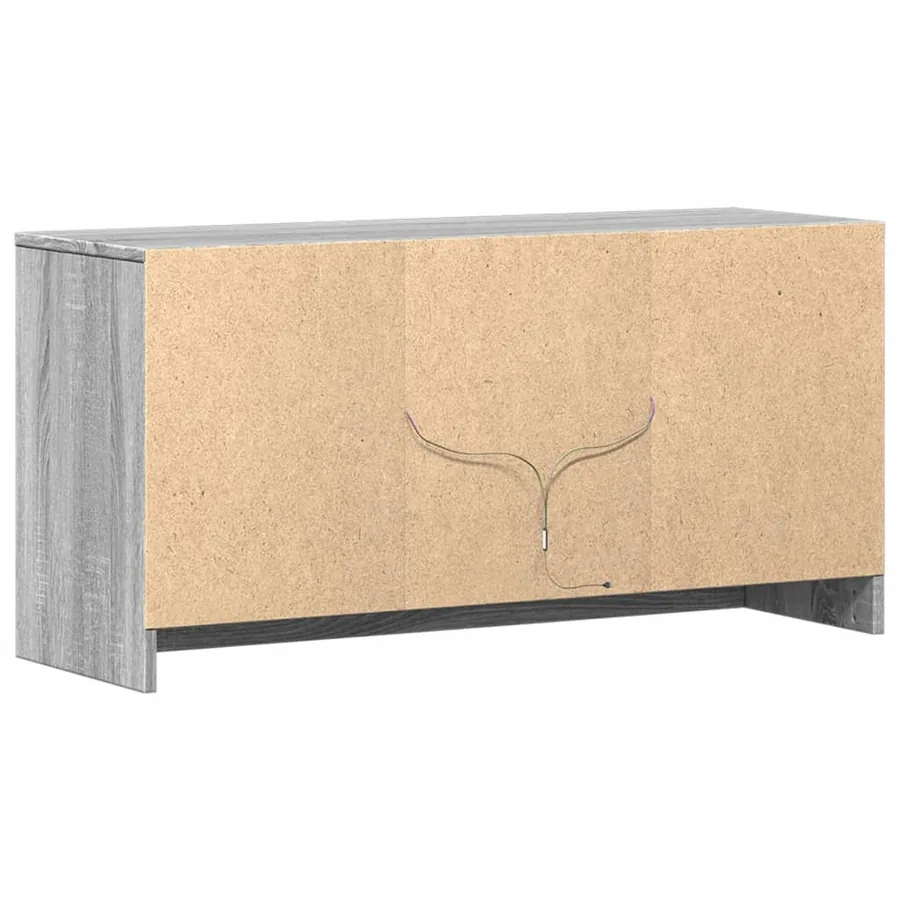 Meuble TV avec LED sonoma gris 100x34x50 cm bois d'ingénierie - 8