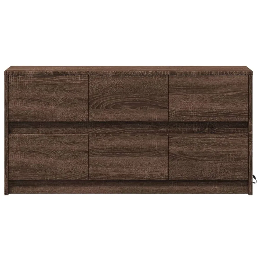 Meuble TV avec LED chêne marron 100x34x50 cm bois d'ingénierie - 6