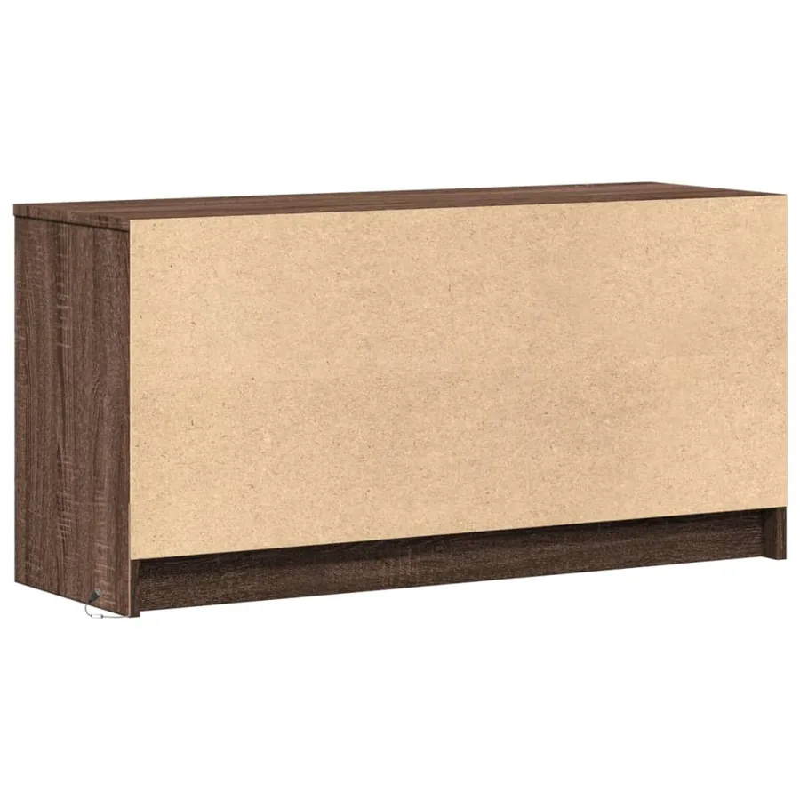 Meuble TV avec LED chêne marron 100x34x50 cm bois d'ingénierie - 7
