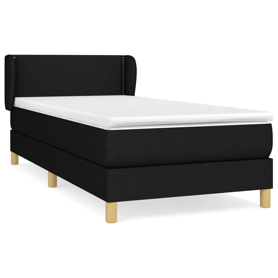 Sommier à lattes de lit avec matelas Noir 90x200 cm Tissu - 2
