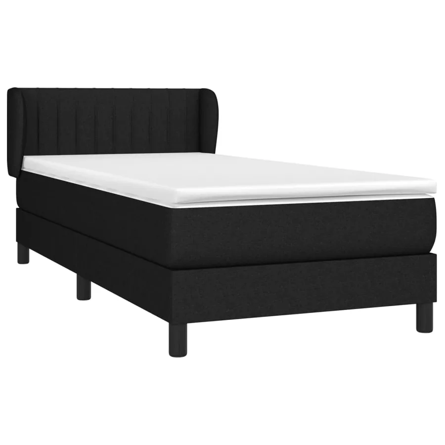 Sommier à lattes de lit avec matelas Noir 90x190 cm Tissu - 3