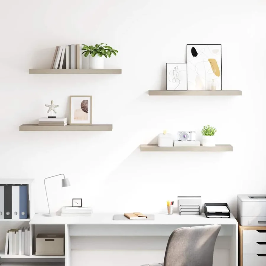 Étagères murales flottantes 4 pcs Chêne 80x23,5x3,8 cm MDF - 3