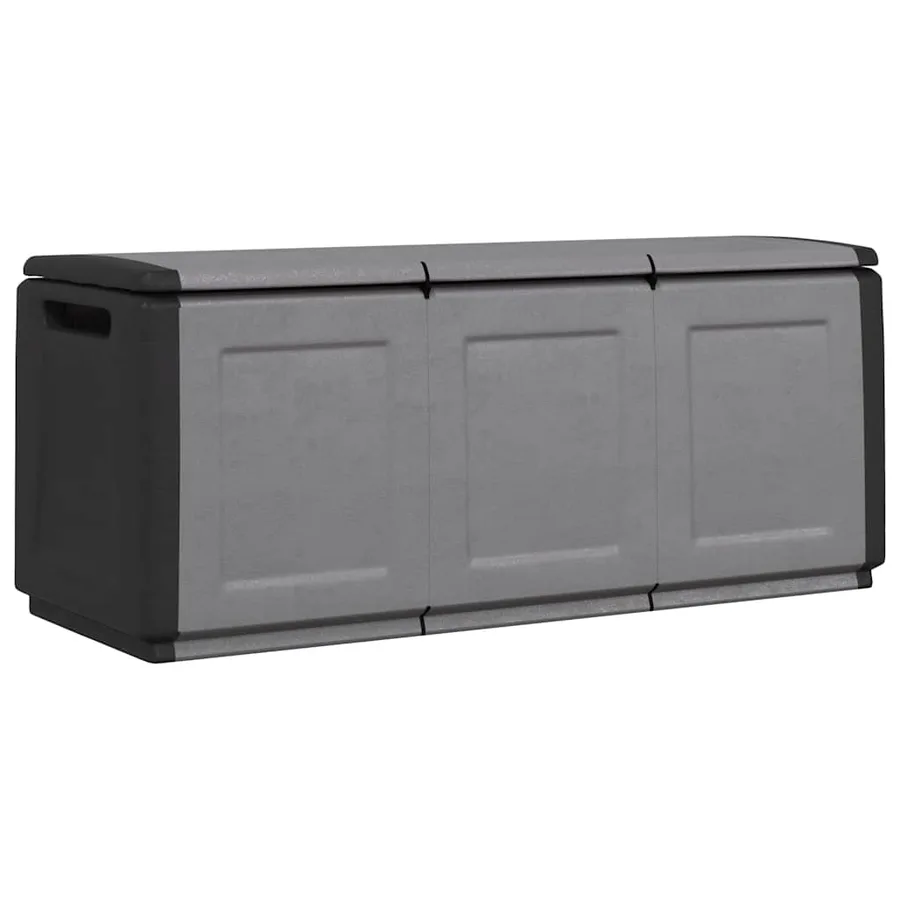 Boîte de rangement de jardin 138x53x57 cm 330 L Gris foncé noir - 2
