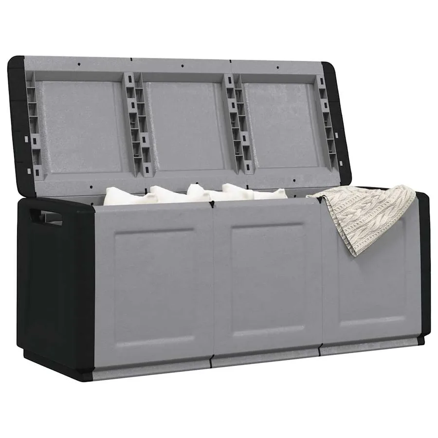 Boîte de rangement de jardin 138x53x57 cm 330 L Gris foncé noir - 3