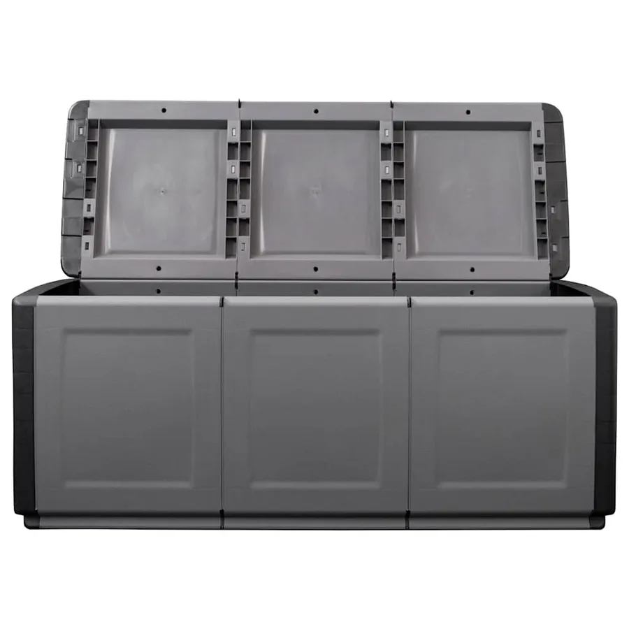 Boîte de rangement de jardin 138x53x57 cm 330 L Gris foncé noir - 6