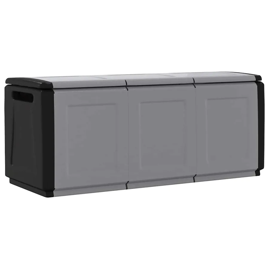 Boîte de rangement de jardin 138x53x57 cm 330 L Gris foncé noir - 8