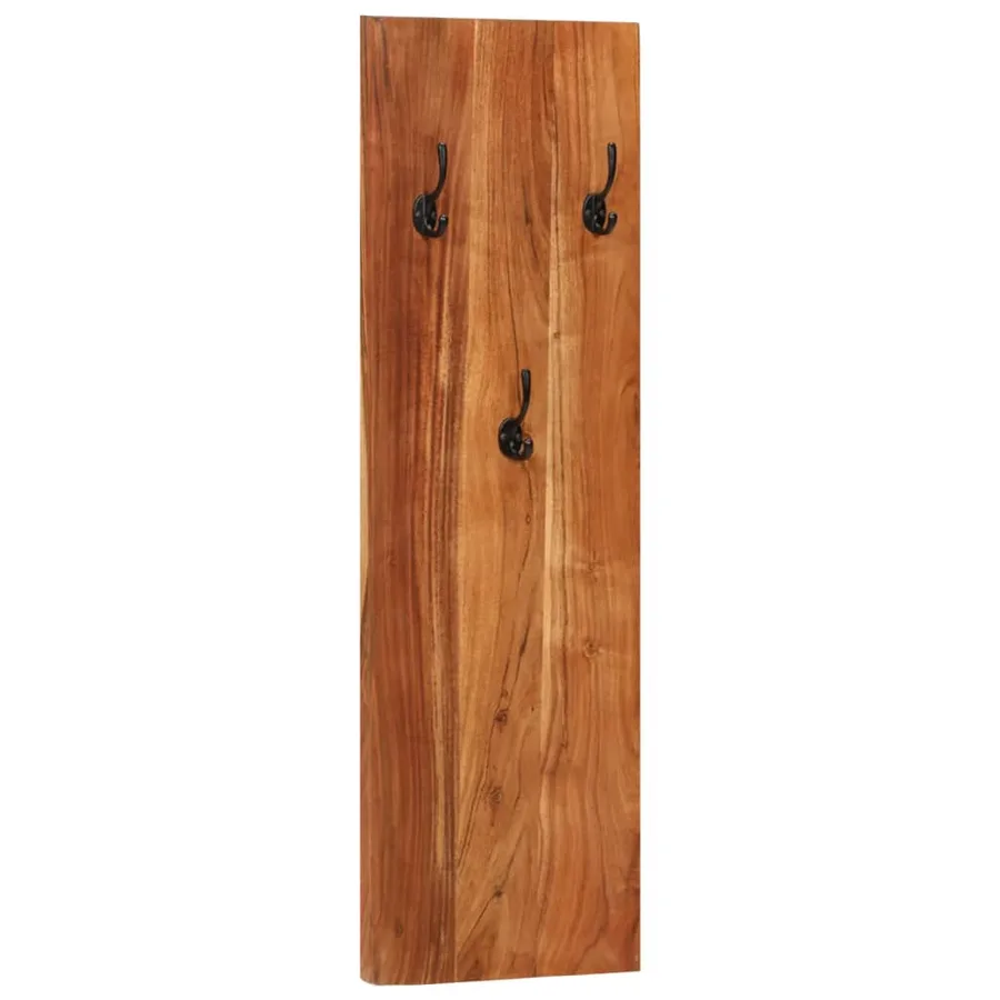 Porte-manteaux muraux 2 pcs 36x3x110 cm Bois d'acacia massif - 11
