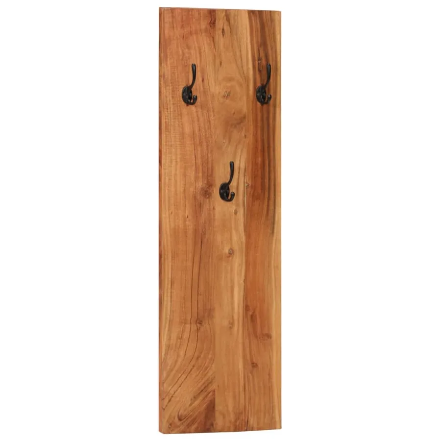 Porte-manteaux muraux 2 pcs 36x3x110 cm Bois d'acacia massif - 12