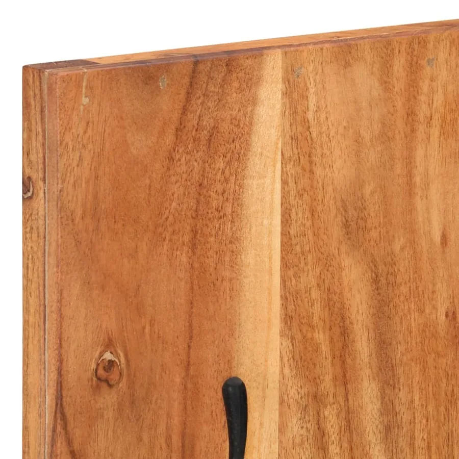 Porte-manteaux muraux 2 pcs 36x3x110 cm Bois d'acacia massif - 5