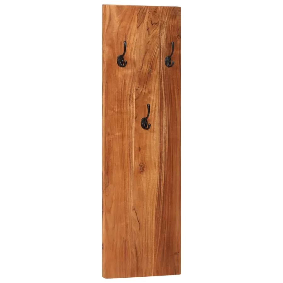 Porte-manteaux muraux 2 pcs 36x3x110 cm Bois d'acacia massif - 9