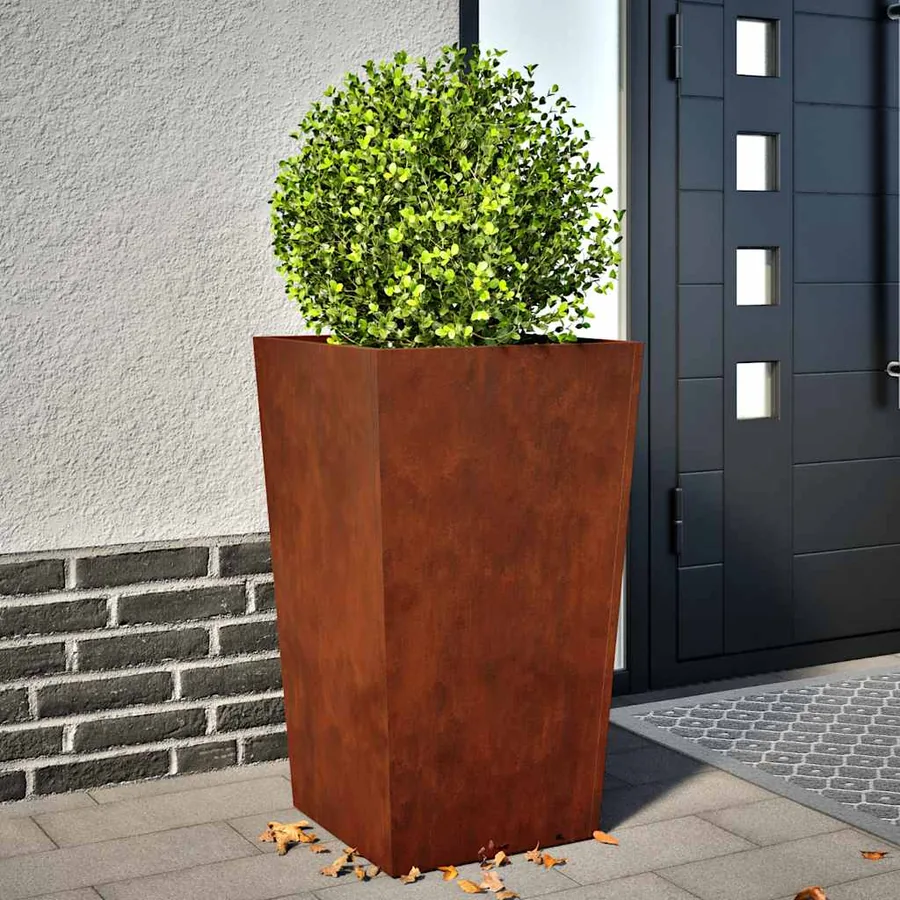 Jardinières 2 pcs 45x45x75 cm acier résistant aux intempéries