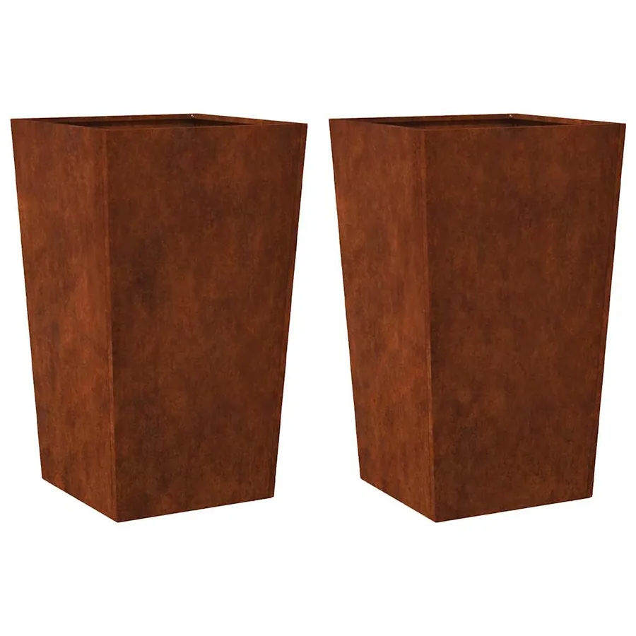 Jardinières 2 pcs 45x45x75 cm acier résistant aux intempéries - 2