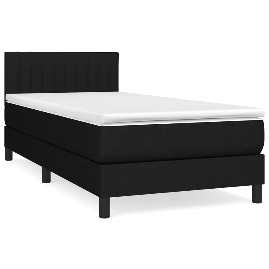 Sommier à lattes de lit avec matelas Noir 90x190 cm Tissu - 2
