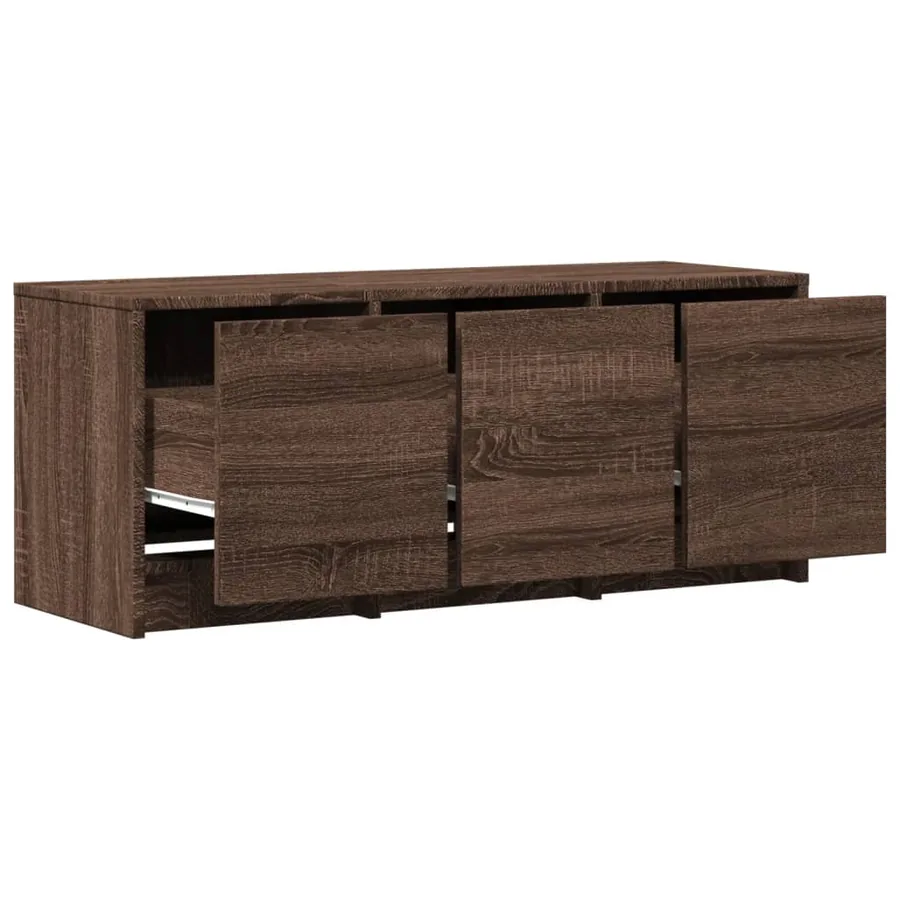 Meuble TV avec LED chêne marron 97x34x40 cm bois d'ingénierie - 12