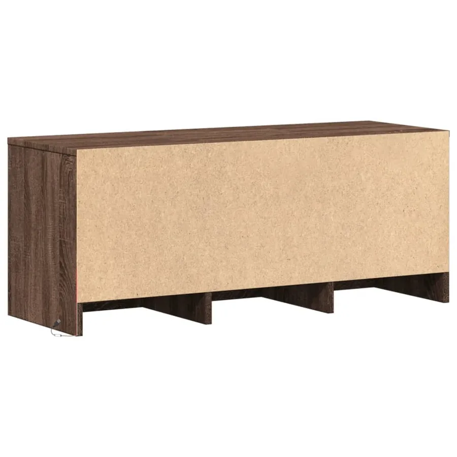 Meuble TV avec LED chêne marron 97x34x40 cm bois d'ingénierie - 7