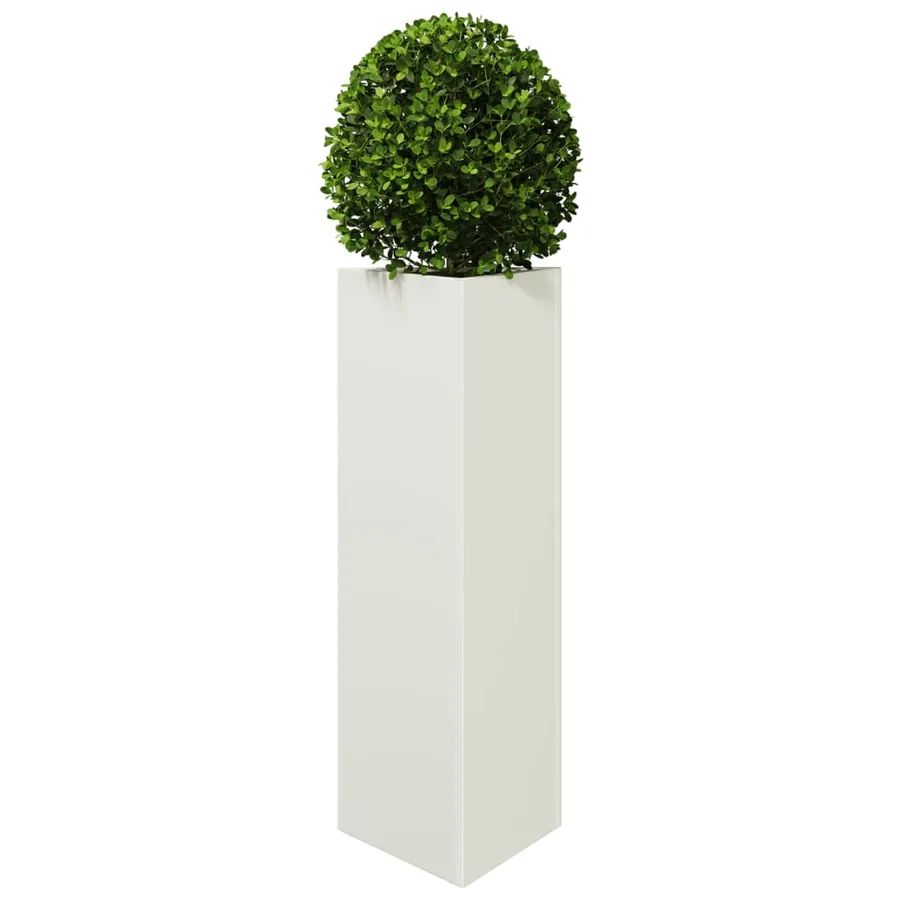 Jardinière blanc triangulaire 30x26x75 cm acier - 3