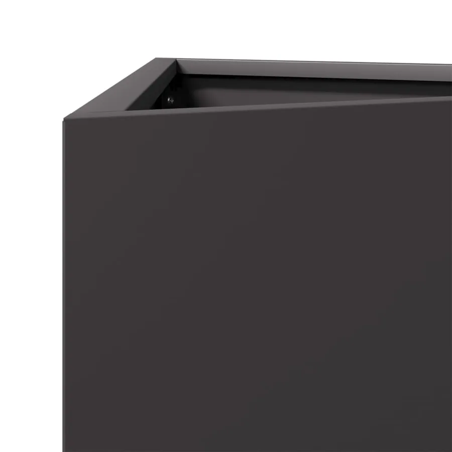 Jardinières 2 pcs noir triangulaire 50x43x75 cm acier - 9