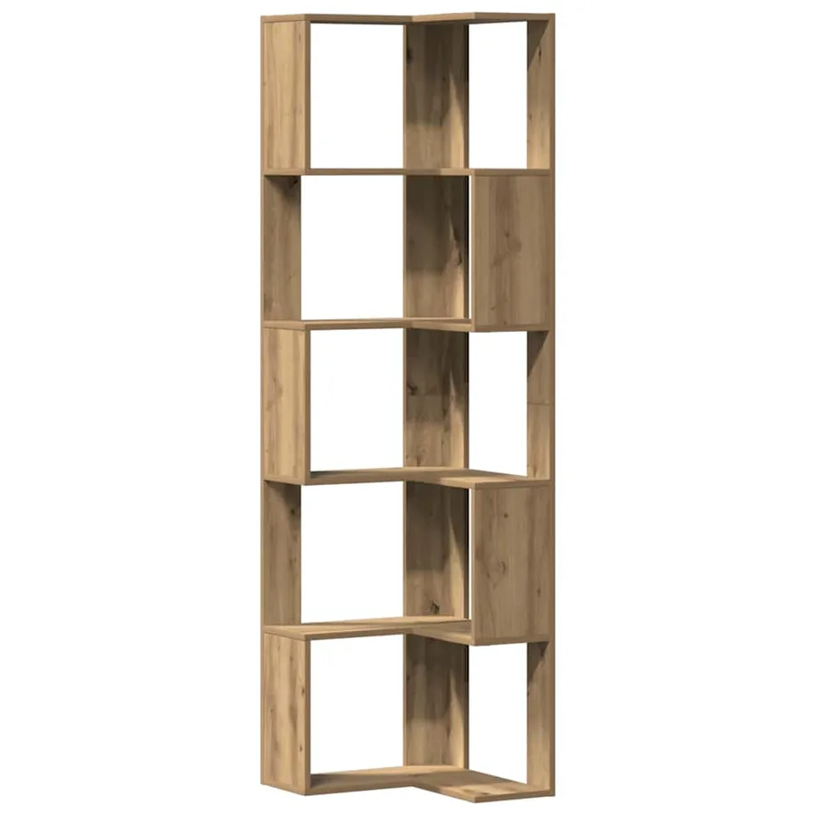 Bibliothèque d'angle 5 niveaux chêne artisanal bois ingénierie - 2