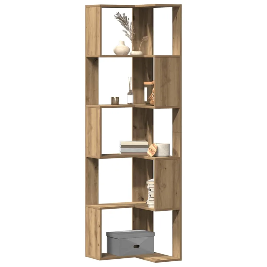 Bibliothèque d'angle 5 niveaux chêne artisanal bois ingénierie - 3