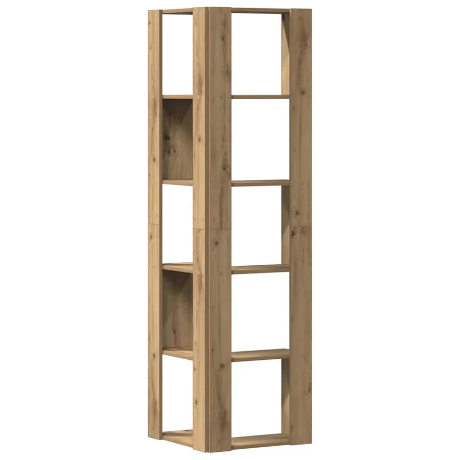 Bibliothèque d'angle 5 niveaux chêne artisanal bois ingénierie - 6