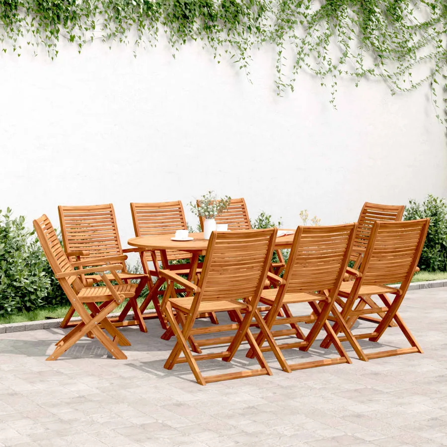 Chaises de jardin pliantes lot de 8 57x66x95 cm bois d'acacia - 2