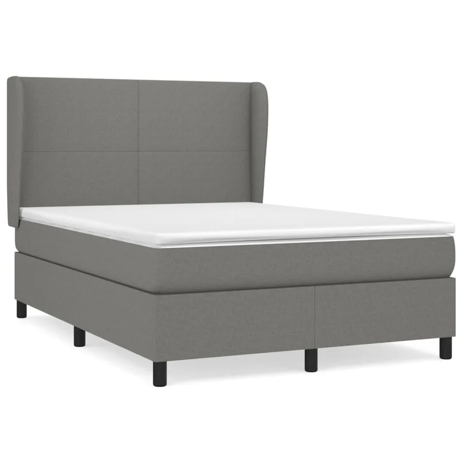 Sommier à lattes de lit avec matelas Gris foncé 140x200cm Tissu - 2