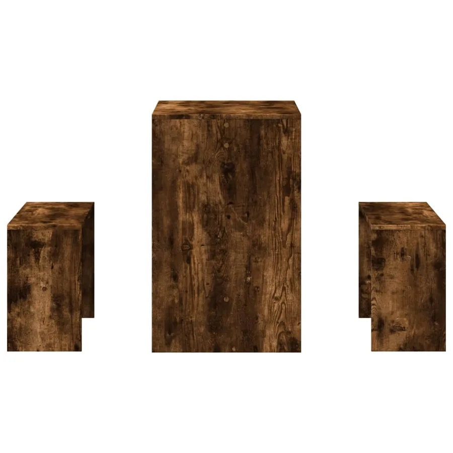 Ensemble table à manger et bancs 3 pcs bois d'ingénierie - 5