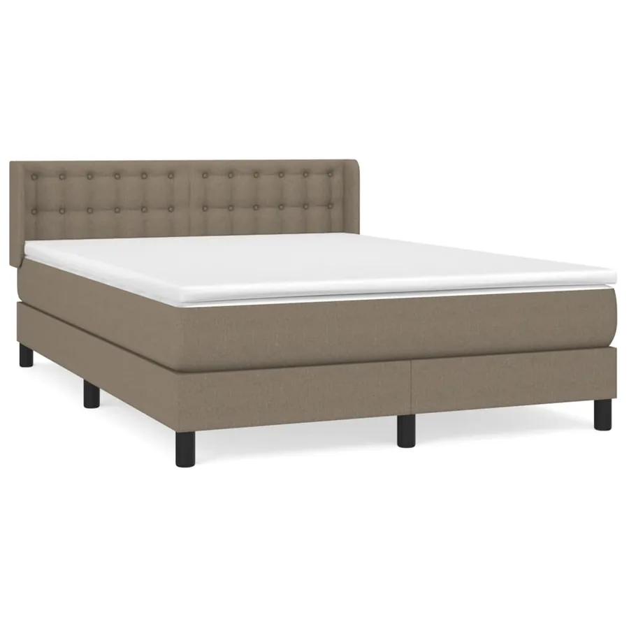 Sommier à lattes de lit avec matelas Taupe 140x200 cm Tissu - 2