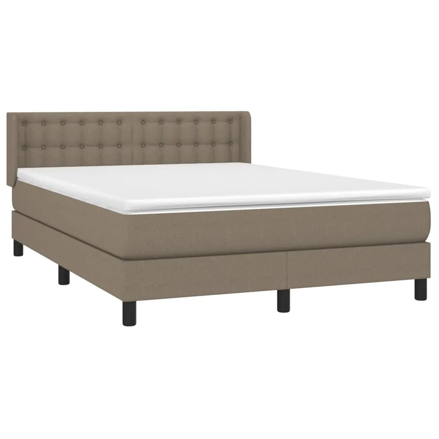 Sommier à lattes de lit avec matelas Taupe 140x200 cm Tissu - 3