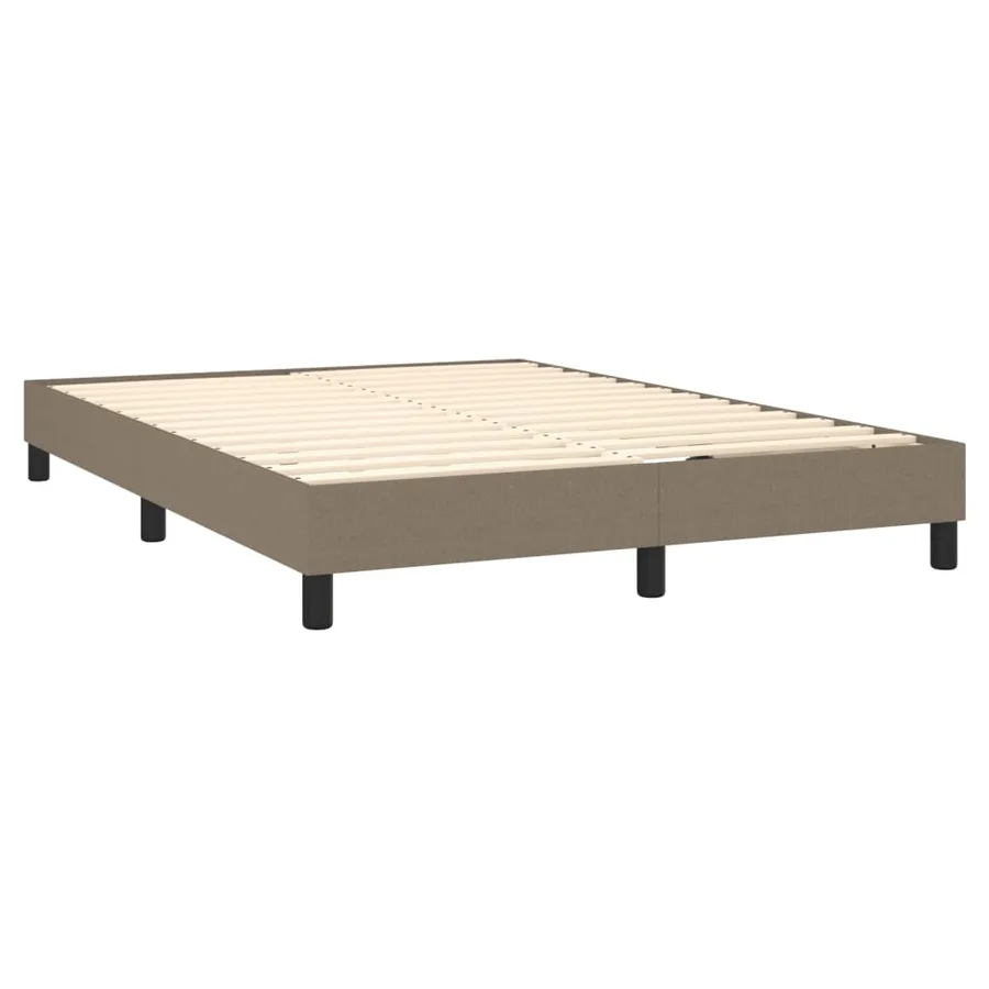 Sommier à lattes de lit avec matelas Taupe 140x200 cm Tissu - 4