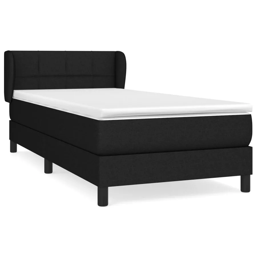 Sommier à lattes de lit avec matelas Noir 90x200 cm Tissu - 2