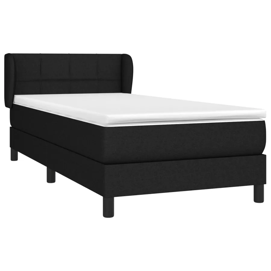 Sommier à lattes de lit avec matelas Noir 90x200 cm Tissu - 3