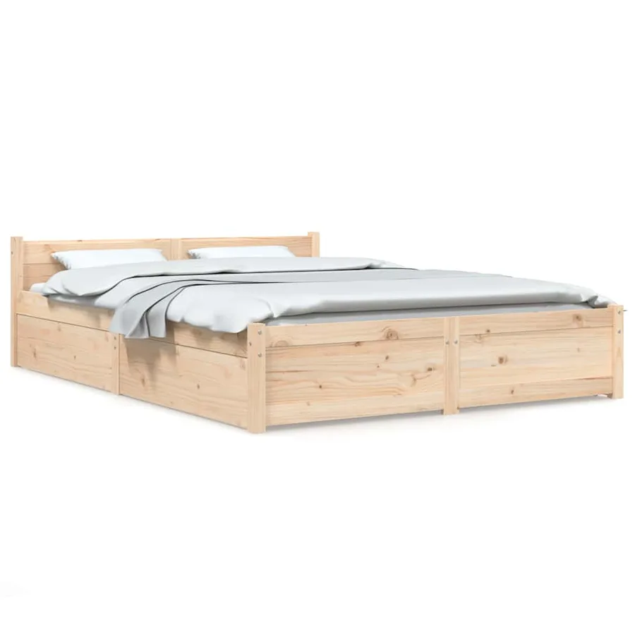 Cadre de lit sans matelas avec tiroirs 140x200 cm - 2
