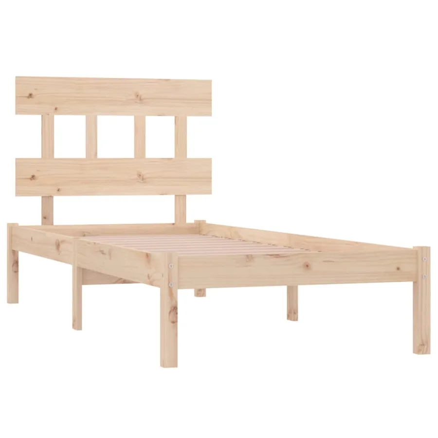 Cadre de lit sans matelas 90x190 cm bois massif - 4