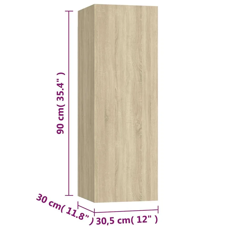 Ensemble de meubles TV 3 pcs Chêne sonoma Bois d'ingénierie - 9