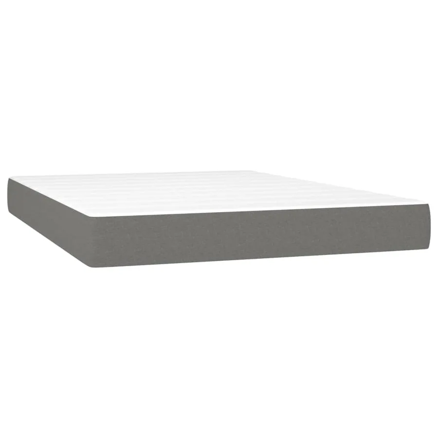 Sommier à lattes de lit avec matelas Gris foncé 140x200cm Tissu - 5