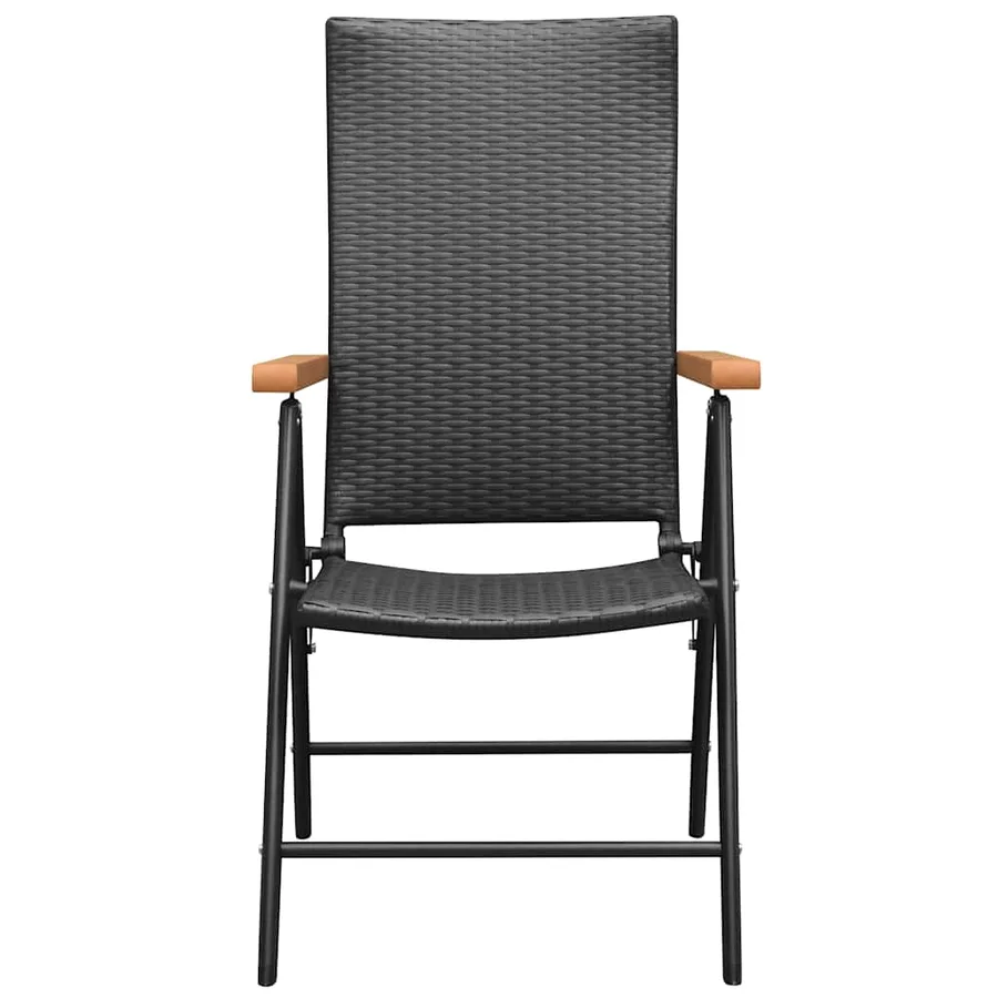 Ensemble à manger de jardin 5 pcs noir et marron - 5