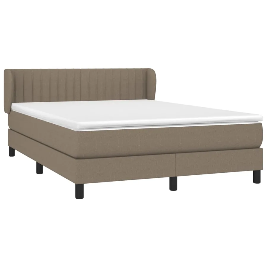 Sommier à lattes de lit avec matelas Taupe 140x200 cm Tissu - 3