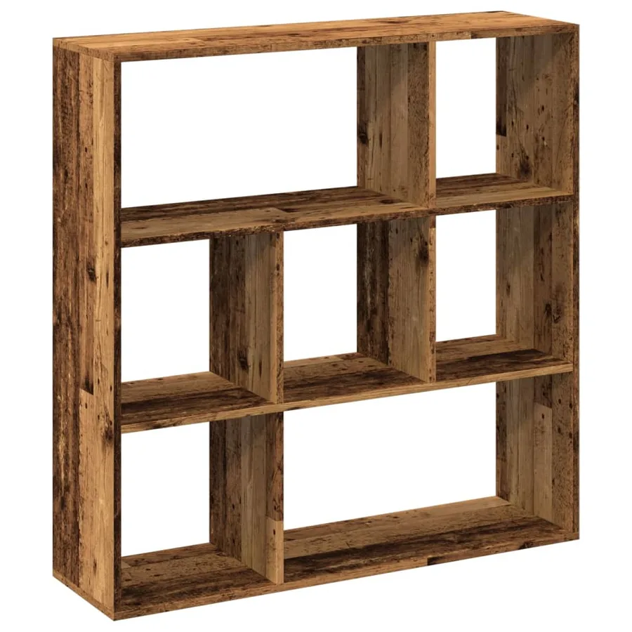 Étagère séparatrice de pièce vieux bois 102x29x103,5 cm - 7