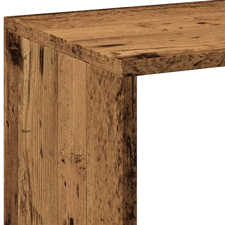 Étagère séparatrice de pièce vieux bois 102x29x103,5 cm - 9
