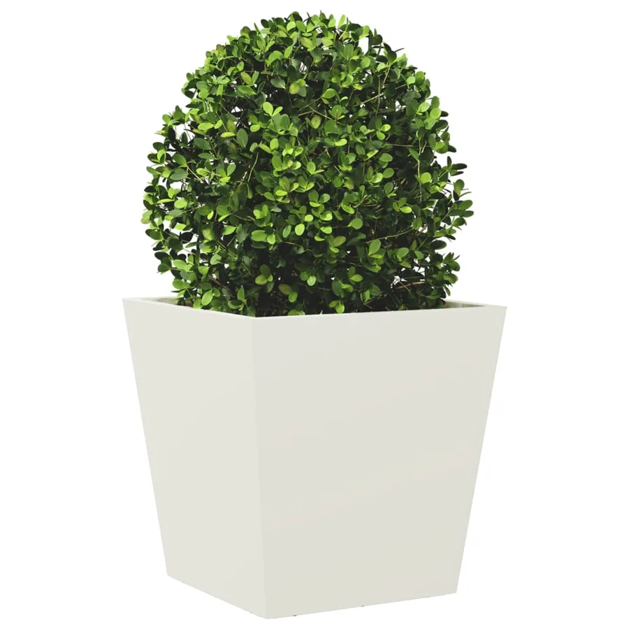 Jardinière blanc 40x40x40 cm acier - 3