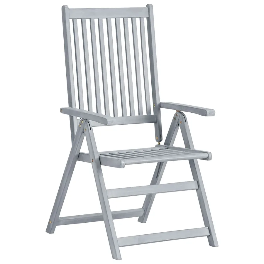 Chaises inclinables de jardin lot de 6 et coussins Bois acacia - 3