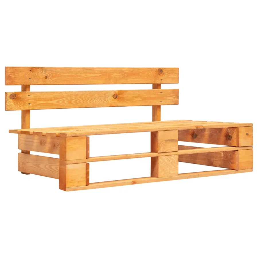 Canapé central palette de jardin marron miel bois pin imprégné - 2