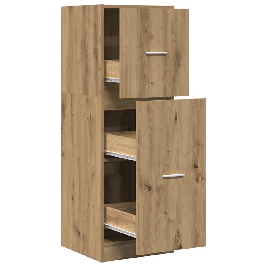 Armoire d'apothicaire chêne artisanal bois d'ingénierie - 5