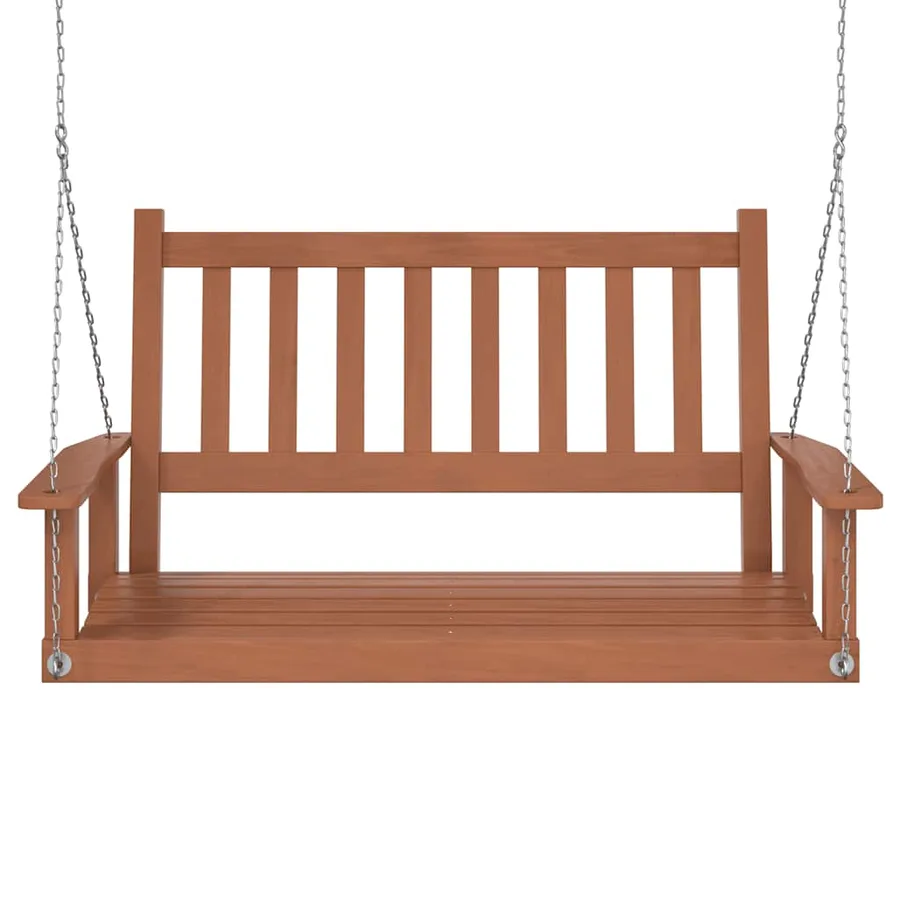Banc de balançoire de jardin chaînes en métal bois massif sapin - 4