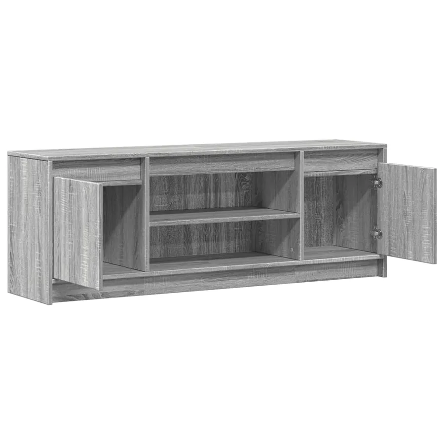 Meuble TV avec LED sonoma gris 139,5x34x50 cm bois d'ingénierie - 9