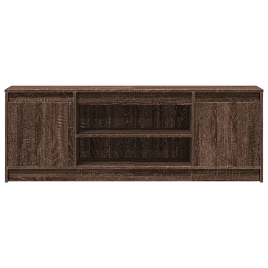 Meuble TV avec LED chêne marron 139,5x34x50cm bois d'ingénierie - 6