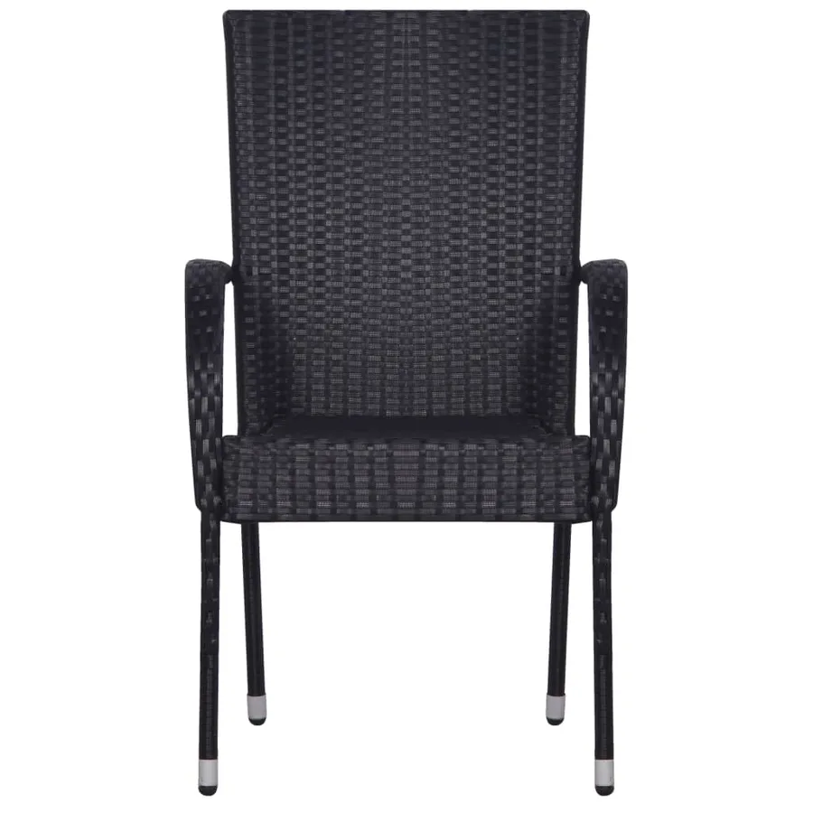 Ensemble à manger de jardin 7 pcs Noir - 7