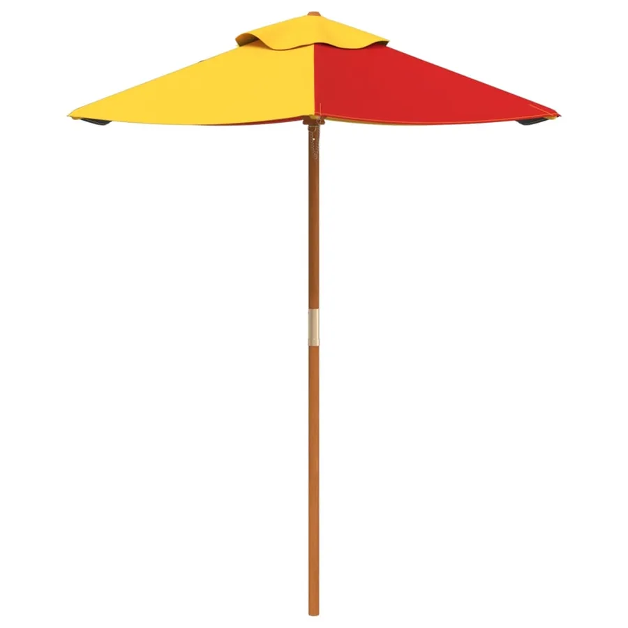 Parasol de jardin pour enfants avec poteau en bois Ø120x140 cm - 3
