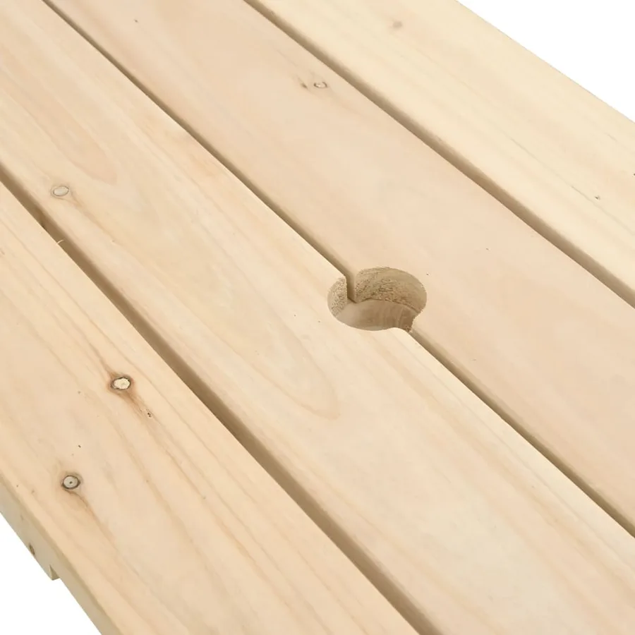 Table de pique-nique pour 4 enfants avec parasol bois de sapin - 10